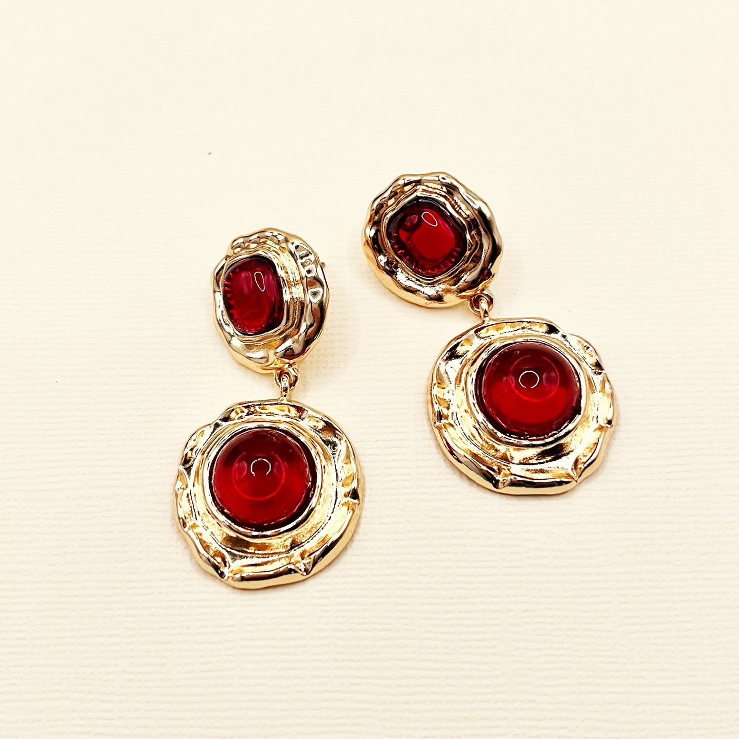 629 |  MARGARET EARRINGS | RUBY RED