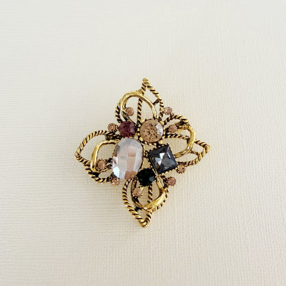 844 | MARJORIE BROOCH | BROWN JASPER SMOKEY QUARTZ