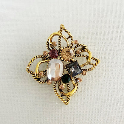 844 | MARJORIE BROOCH | BROWN JASPER SMOKEY QUARTZ