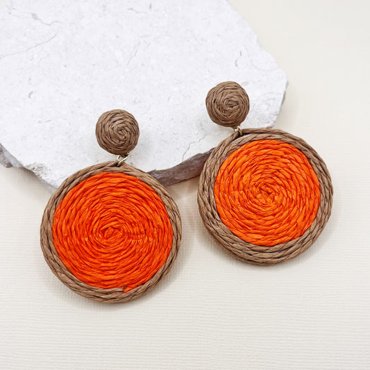 668 | MARTHA EARRINGS | ORANGE/NATURAL