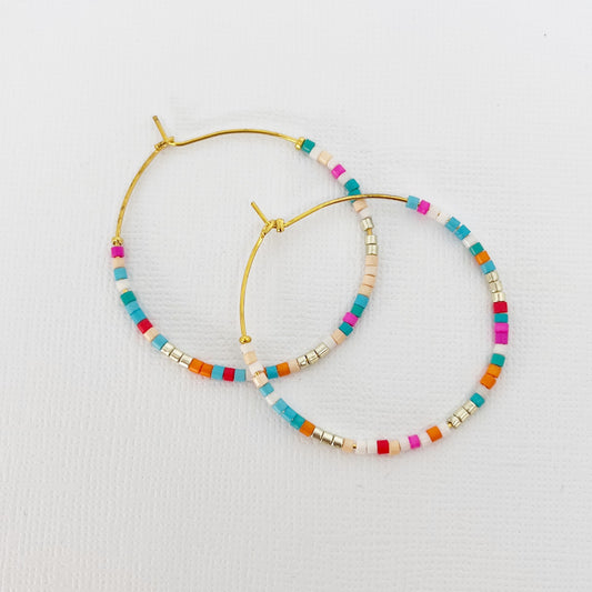 584 | SUMMER HOOP EARRINGS | MULTICOLOURED