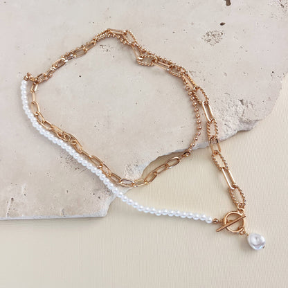 789 | NANCY PEARL FOB NECKLACE | GOLD