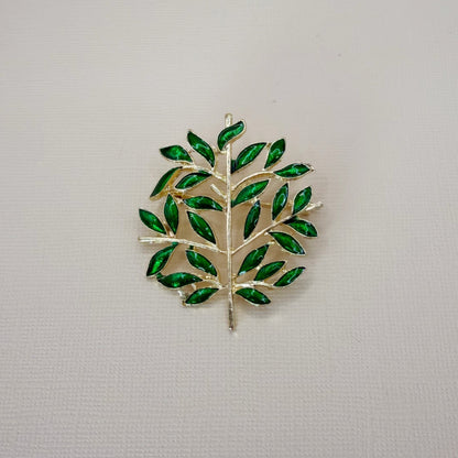 824 | OLIVE BRANCH BROOCH | GREEN & GOLD