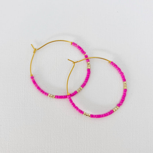 583 | SUMMER HOOP EARRINGS | PINK