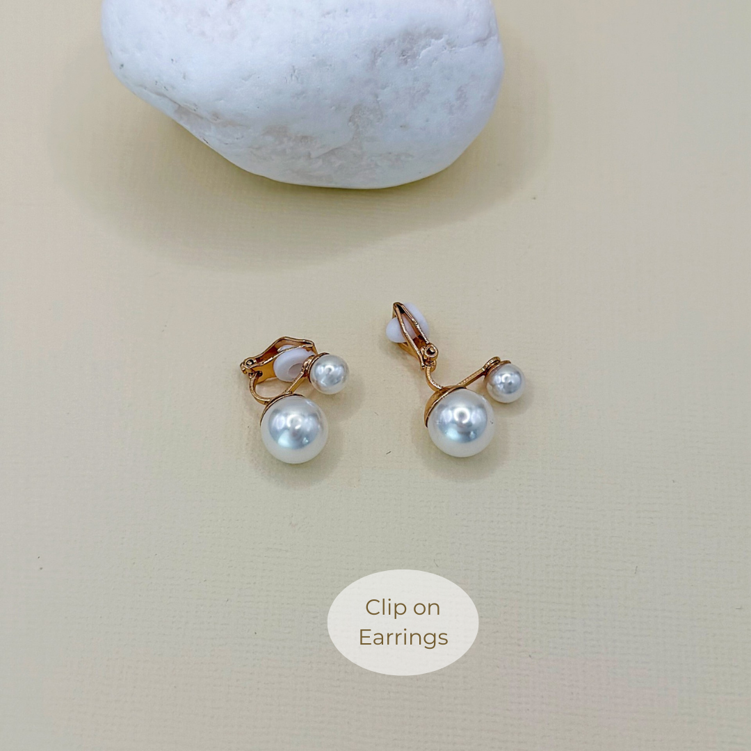 827 | POLLY CLIP ON PEARL EARRINGS | GOLD