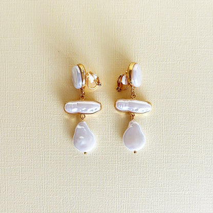 822 | SHIRLEY CLIP ON PEARL EARRINGS