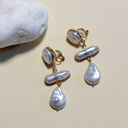 822 | SHIRLEY CLIP ON PEARL EARRINGS