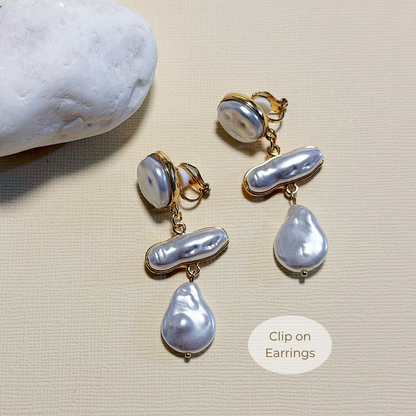 822 | SHIRLEY CLIP ON PEARL EARRINGS
