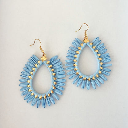 453 | SKYE RAFFIA EARRINGS | POWDER BLUE