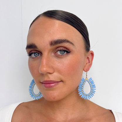 453 | SKYE RAFFIA EARRINGS | POWDER BLUE