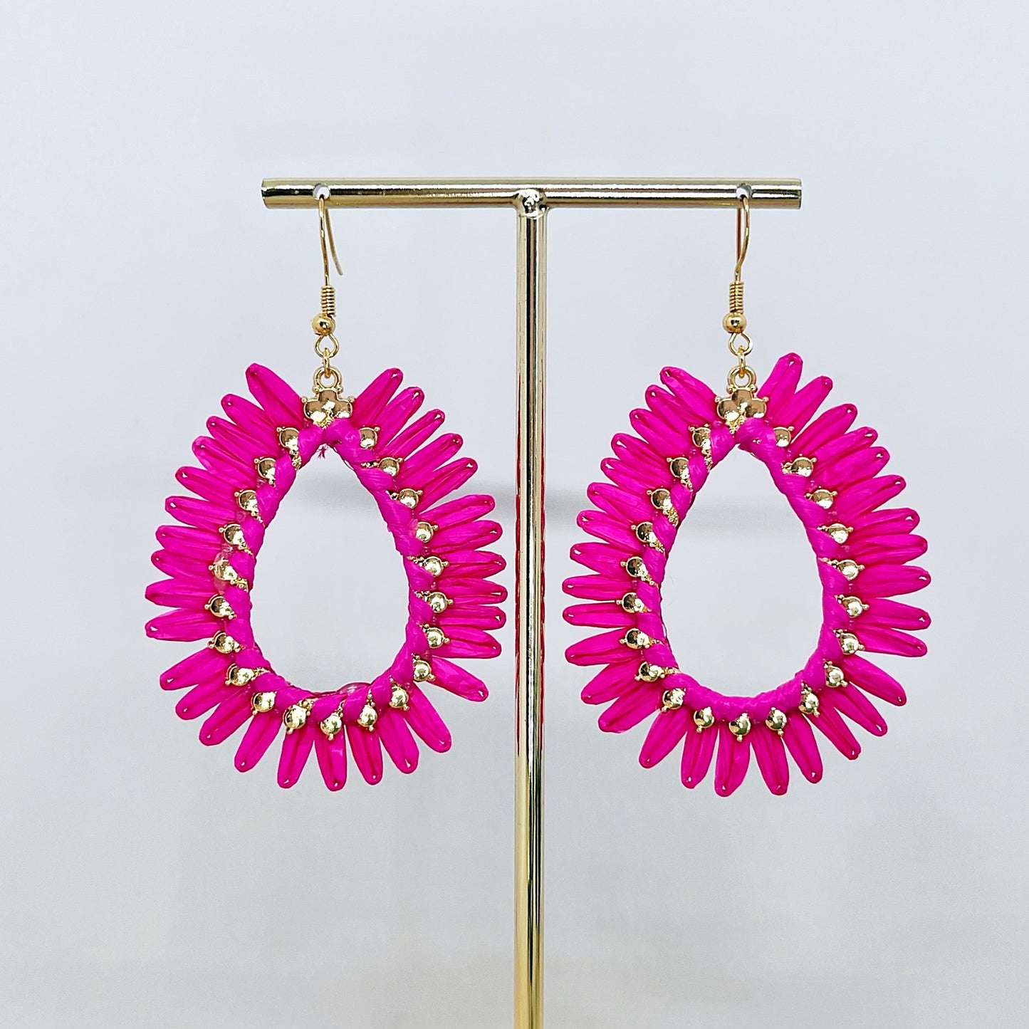 478 | SKYE RAFFIA EARRINGS | MAGENTA