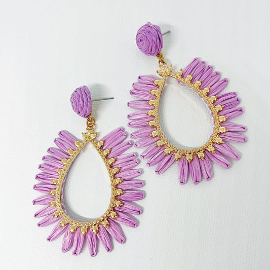 542 | SKYLA RAFFIA EARRINGS | MAUVE