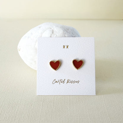 838 | SYLVIE RED LOVE HEART EARRINGS | CARTEL KISSES