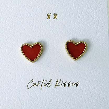 838 | SYLVIE RED LOVE HEART EARRINGS | CARTEL KISSES