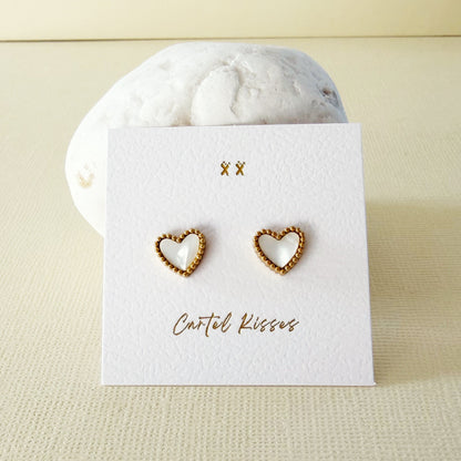 839 | SYLVIE WHITE LOVE HEART EARRINGS | CARTEL KISSES