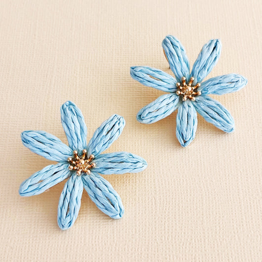 695 | TAHITIAN GARDENIA EARRINGS | BLUE