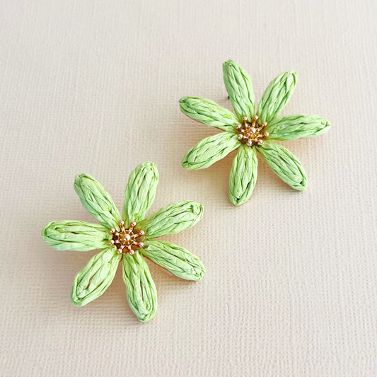 693 | TAHITIAN GARDENIA EARRINGS | GREEN