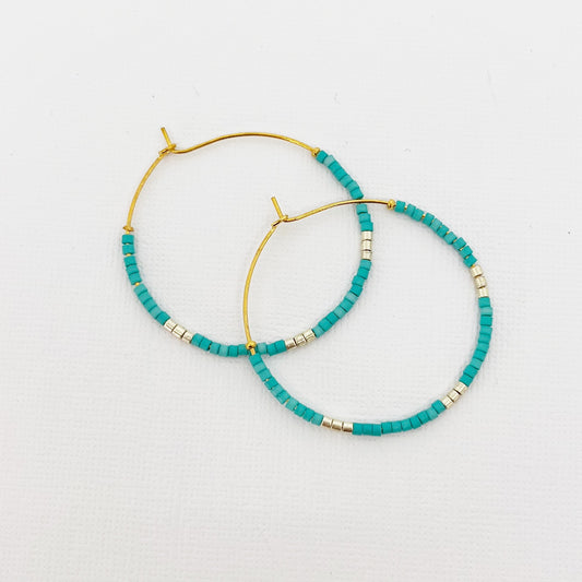 586 | SUMMER HOOP EARRINGS | TEAL