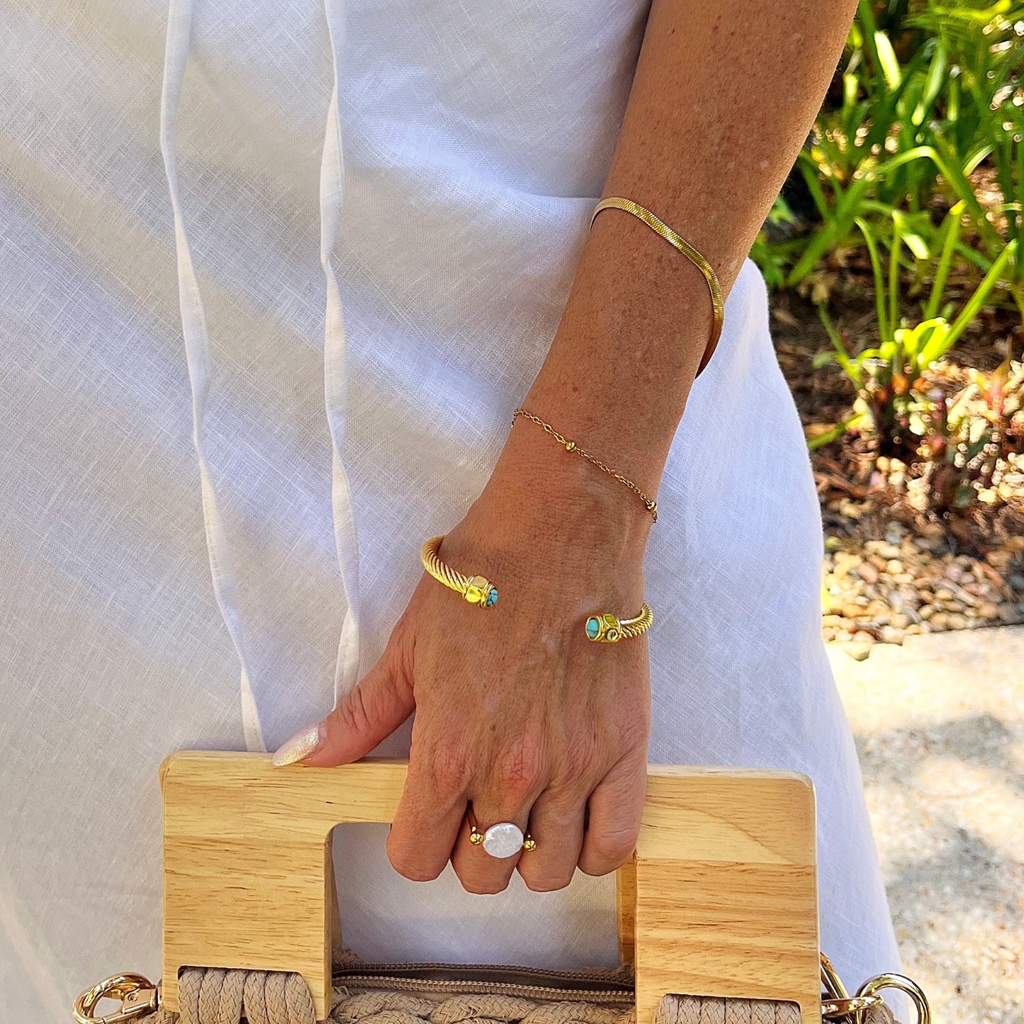 716 | DARCY CUFF | GOLD & GREEN