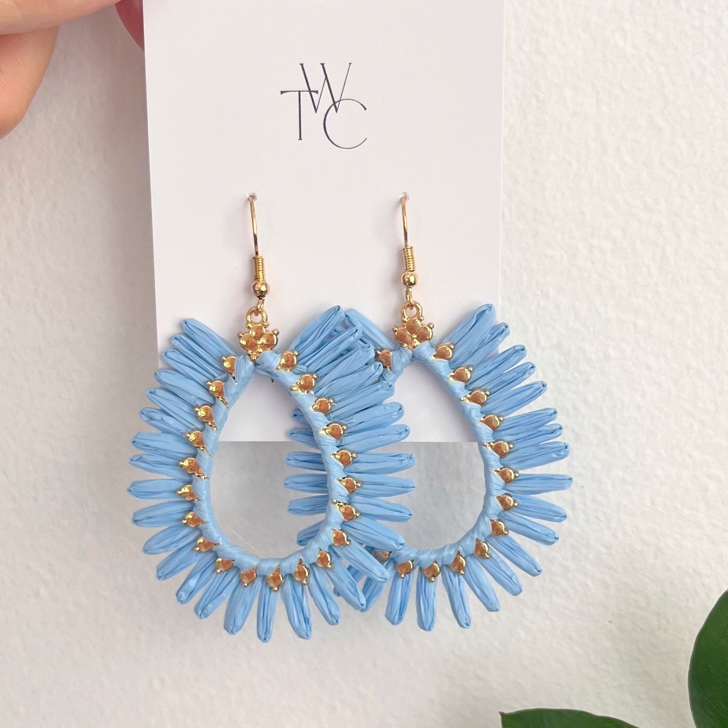 453 | SKYE RAFFIA EARRINGS | POWDER BLUE